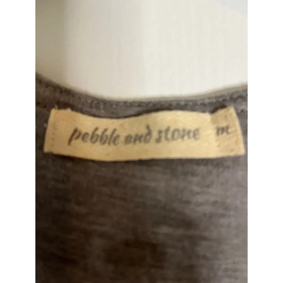 Pebble and Stone Open Front Ruffle Sleeve Cardigan Sweater Women Medium Cottage - Picture 10 of 10